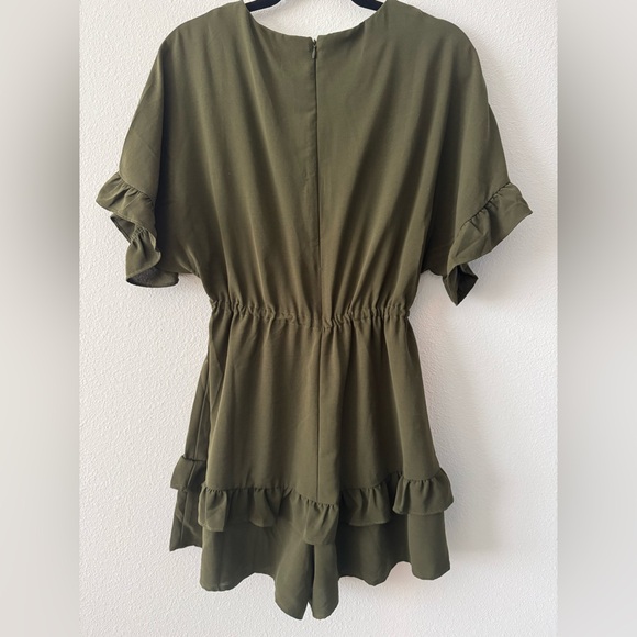 Green Ruffle Romper - Picture 4 of 5